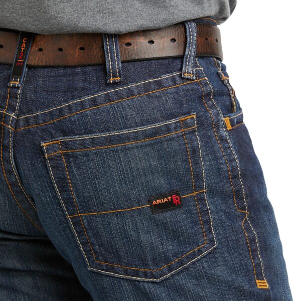 A close up of the back pocket on a pair of jeans
