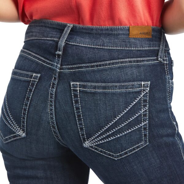 A close up of the back pocket on a pair of jeans