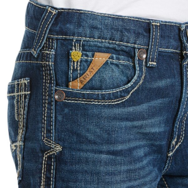 A close up of the pocket on a pair of jeans