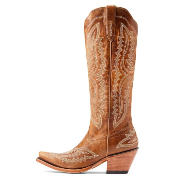 A pair of cowboy boots with a long boot on the side.
