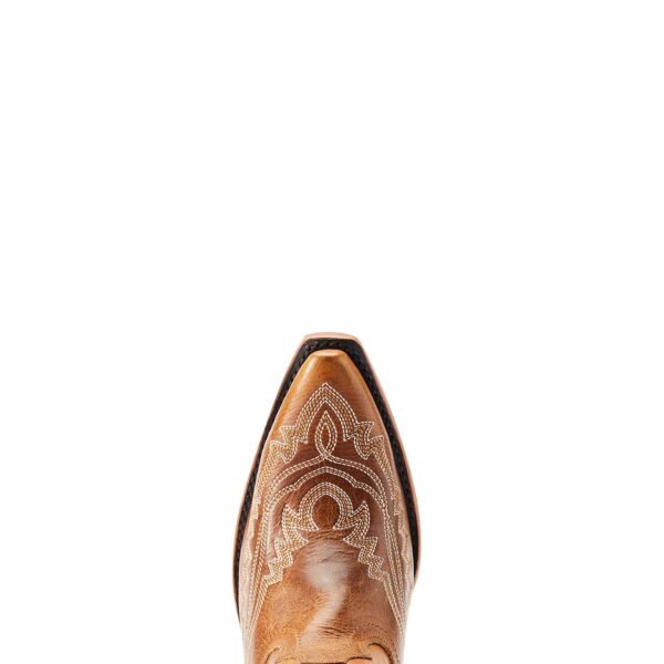 A top view of the bottom of a cowboy boot.