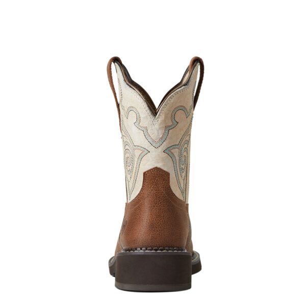 A back view of the cowboy boot.