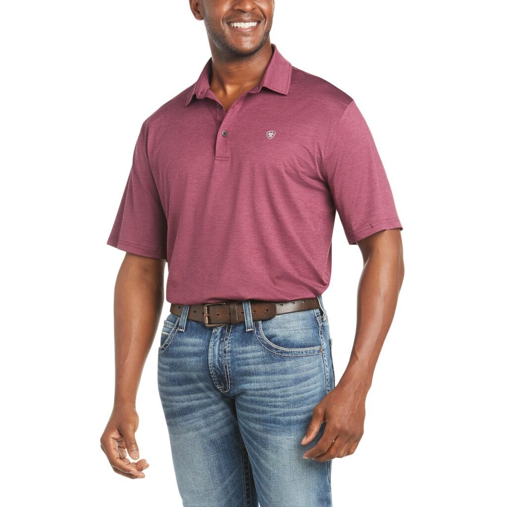 A man wearing jeans and a polo shirt.